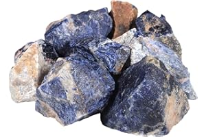 Amogeeli 460 g Natural Raw Stones for Garden Home Decoration, Irregular Rough Healing Crystals for Meditation Reiki (Sodalite)