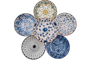 TUYINES Ceramiczne Miseczki do Dipów i Przekąsek - Zestaw 6 Sztuk na Przyprawy, Sushi, Soję - Spodki