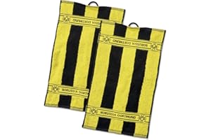 Borussia Dortmund, Ręczniki dla gości z paskami blokowymi (2 sztuki), czarno-żółte,