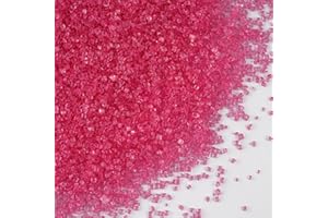 SUJOYGAR Sucre Coloré Rose 130g Cristallisé - Décoration pour Gâteaux, Cupcakes, Biscuits et Crème Glacée - Garniture Sucrée pour Mariages, Anniversaires et Quotidien - Vermicelles en Sucre