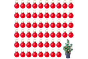 YDYSAA 100 Pezzi Rosso Piccolo Palline Per Albero Di Natale 1 Cm Mini Palline Decorative Di Natale Per La Casa Delle Bambole Per La Decorazione Dell'Albero Di Natale Artigianato Fai-Da-Te