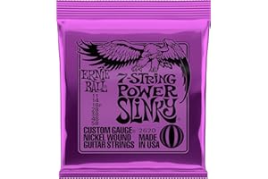 Ernie Ball Power Slinky - Cuerdas para guitarra eléctrica de 7 cuerdas, entorchado de níquel, calibre 11-58