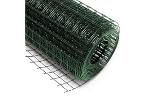 Fil de Grillage Vert Maille carrée Taille 12x12mm Rouleau 5m Hauteur 100cm Acier galvanisé Volière