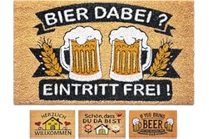 LUA VIKA Wycieraczka kokosowa zabawna – piwo – 40 x 70 cm – wycieraczka na zewnątrz i do wewnątrz – wycieraczka na drzwi wejściowe – wycieraczka zewnętrzna – wycieraczka kokosowa