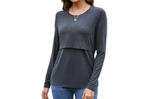 Sosolism Top da Allattamento a Maniche Lunghe per Donna Maglietta L'Allattamento al Seno Morbida per l'autunno Inverno