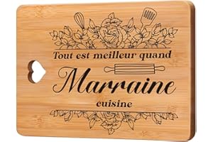 APJIELOP Cadeau Marraine - Planche à Découper en Bambou, Cadeau pour Marraine, Idee Cadeau de Marraine, Original Cadeau Future Marraine pour Anniversaire, Fête Des Mères, Noël