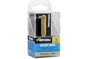 Kutzall Fraise Rotative Original à Bille, Axe ¼", Grossière - Accessoires de Travail du Bois pour Bosch, DeWalt, Milwaukee, etc. Carbure de Tungstène Abrasif, 6.3mm X 34.9mm de Longueur, BN-14