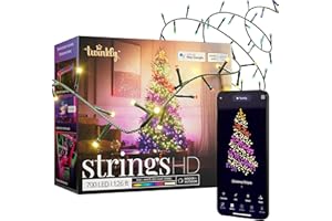 Twinkly Strings HD 700 Smart RGB+W LEDs, 38,5 Meter, Grüne Leitung, Weihnachtsbeleuchtung für Innen- und Außenbereich