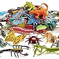 73 Pack Plastic Fake Mini Bugs Set, Realistic Insects Toy for Kid, Colorful Assorted Play Bug for Children Toddler, Education Insect Themed Party, Gift for Halloween Goody Bag Filler Cupcake Topper