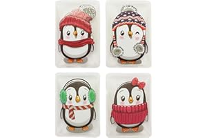 MIK FUNSHOPPING Hand & pocket warmer - colourful penguins, set of 4