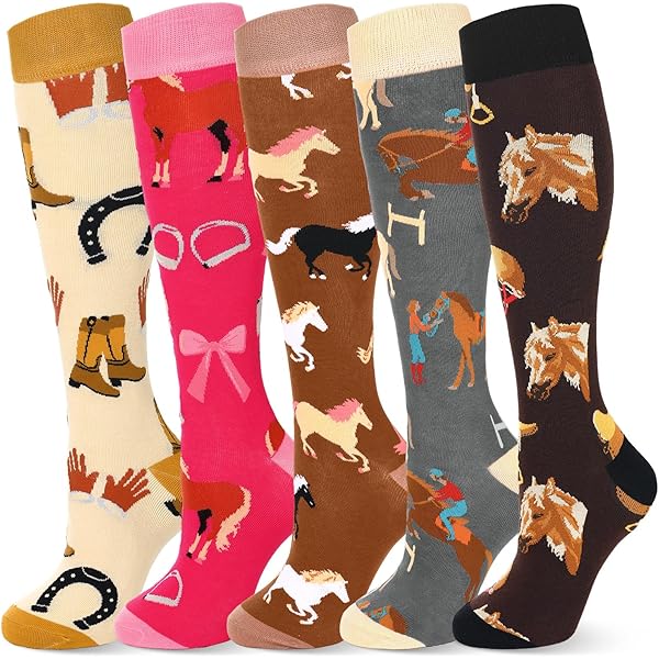 Cantik Horse Socks For Girls - 3 Pair Knee High Riding Socks - Perfect - View #10