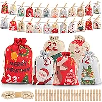 MHwan Calendrier De L'Avent 2025 à Remplir, 24 Sacs De Pochette