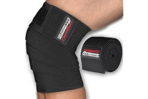 RAIGEKI FITNESS BUILD A POWERFUL BODY Raigeki Lot de 2 genouillères élastiques avec fermeture Velcro pour entraînement de force pour homme et femme