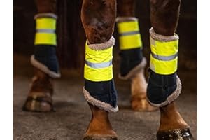 Ruggles Hi Viz Leg/Arm Band, High Visibility Leg Wraps for Horse and Pony (Set of 4) (Yellow, Large)