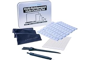 LENS-AID Kit Limpieza Smartphone 5 en 1 - Con Plastilina para USB-C y Lightning, Pincel, Palos, Paño de Microfibra - Para Conectores, Auriculares, Pantalla y Ranuras del Móvil