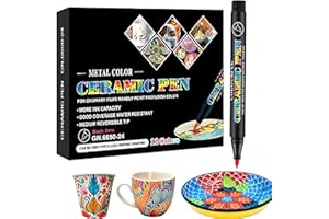 Topspitgo Porzellanstifte Spülmaschinenfest 12 Farben Keramik Bemalen Set Schnell Trocknend Wasserfester Acrylmarker für Tassen Keramik Mustern und Designkreationen Auf