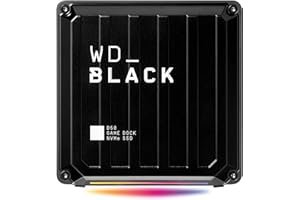 WD BLACK D50 NVMe SSD, Game Dock de 1 TB, 2 puertos Thunderbolt 3, DisplayPort 1.4, 2 puertos USB-C, 3 puertos USB-A, entrada y salida de audio y Gigabit Ethernet, iluminación RGB personalizable