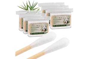 MARINA VAAL BEAUTY SOLUTIONS Bastoncillos de algodón de bambú para los oídos 1200(6x200) – Súper absorbentes, muy resistentes y ecológicos, empaque resellable e impermeable, perfecto para viajes y uso diario