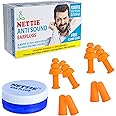 NETTIE Anti Sound Earplugs - 2 Pairs of Reusable Silicon Earplugs and 2 Pairs of Disposable Foam Earplugs with Free Carry Case - 32dB NRR - Perfect for Sleep, Study, work, Concerts, Travel, and More – Duo Pack