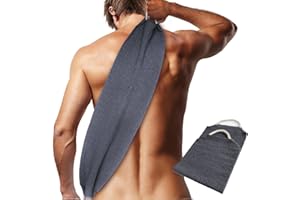 RYMAUP® Cepillo exfoliante para la espalda, cepillo natural para el cuerpo con 2 asas, cepillo de baño de doble cara para la espalda, ayuda de lavado para eliminar la piel muerta