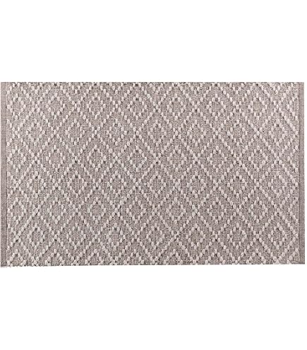 Tapis Rectangle Simeo Naturel 45x75 Cm - Tissé Uni, Matière Douce Pour Décoration Intérieure