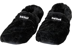 mikamax Hot Feet Deluxe Large – Kuschelige Mikrowellen-Sloffen mit Lavendelduft, Fleece, Schwarz