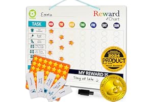 QUOKKA Chart to Finish Verhaltenstabelle und Aufgabentabelle für Kinder, 30,5 x 40,6 cm, inklusive 99 Magneten und Zubehör, für alle Altersgruppen vom Kleinkind bis zum Teenager