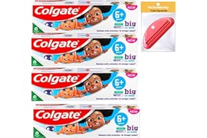 THE BRAMBLE BAY Colgate Kids Toothpaste Multipack 6+ Mint Flavour 50ml x4, Squeezer