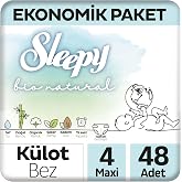 Sleepy Bio Natural Ekonomik Paket K&uuml;lot Bez 4 Numara Maxi 48 Adet