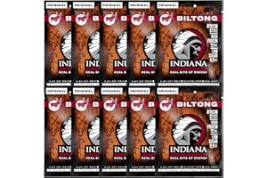 ‎INDIANA JERKY Indiana Biltong Original, Jerky Beef, High Protein, ohne Zuckerzusatz, Glutenfrei (10x25g)