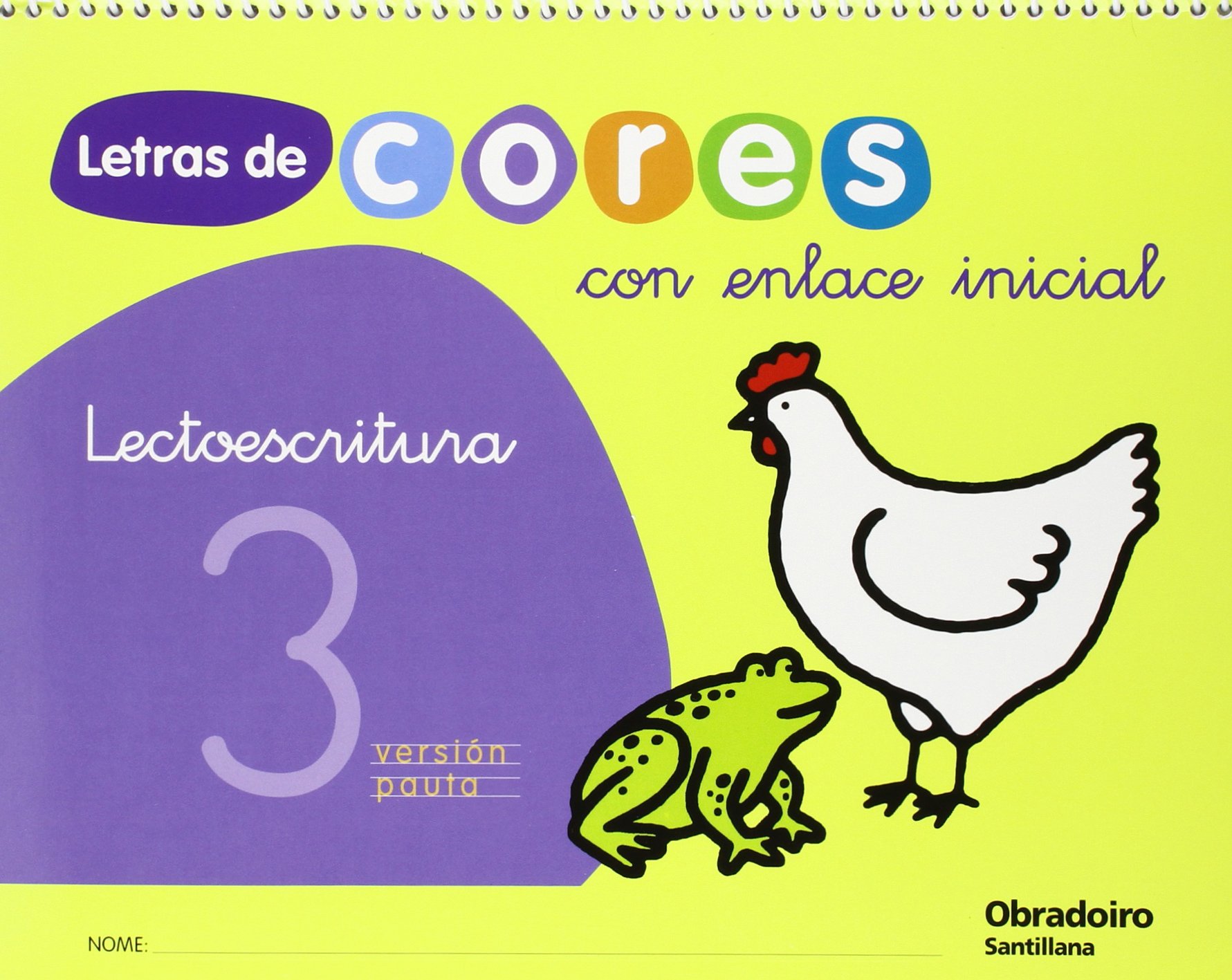 Letras de cores, lectoescritura, Educación Infantil. Caderno 2