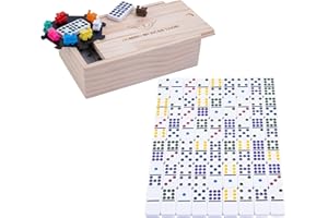 Engelhart – 250127 – Mexican Train – model premium D9 – domino 9 mm – 55 kamieni – 8 kolorowych pociągów – dla rodziny – 6+