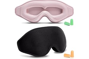 ‎BEEVINES BeeVines Schlafmaske Frauen Herren, Augenmaske Schlafmaske 3d für Seitenschläfer, 100% Lichtblockierende Augenmaske zum Schlafen mit Verstellbarem Riemen, Schlafbrille für Reisen (Schwarz & Rosa)