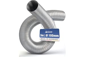 Intelmann Flexrör av aluminium, Ø 100 mm x 3 m – ventilationsrör av rent aluminium, flexibelt, temperaturbeständigt, tillverk