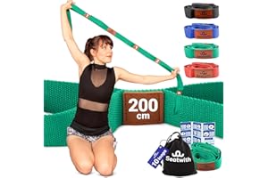 Seatwith Yoga Stretching Strap - Exercise Straps - Transport Bag + Training Instructions Included - For Fitness, Pilates, Physiotherapy