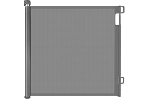 GREENSAPPIRE Retractable Baby Gate 140cm Wide x 86cm Tall, Extra Tall Mesh Safety Gate for Baby & Pets, One-Handed Operation,
