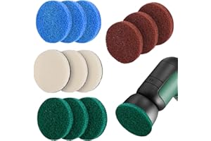 WYTNB 12Pcs Attachment for Bosch 6033 Set, Foam Universal Cleaning Brushes Compatible With Bosch Home and Garden, High Performance Microfibre Battery Cleaning Scrub Pad for Bosch Kitchen