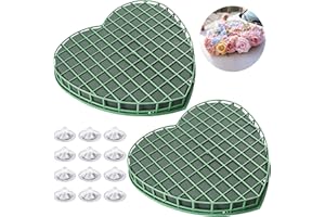 baflovga 2 Stück Steckschaum Herz 30cm, Blumensteckschaum Herz Groß, Steckschaum für Frischblumen, Steckmasse für Blumengestecke, Nasssteckschaum mit Gitter Für Hochzeit, Ostern, Geburtstag, Auto