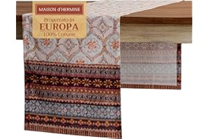 Maison d' Hermine Fair Isle Bieżnik na stół ze 100% bawełny, na imprezy, kolacje, święta, do kuchni, na Święto Dziękczynienia, Boże Narodzenie (50 cm x 150 cm)