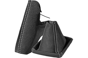 L & P CAR DESIGN Schaltsack Handbremsmanschette Set kompatibel mit Opel Astra H Bj. 2004-2010 Echtleder Naht grau