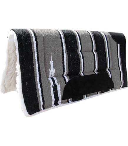 Tough 1 - Tapis de selle carré/fond en polaire, bleu sarcelle/noir/crème, 30 x 30 cm