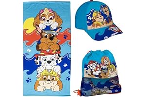 CERDÁ LIFE'S LITTLE MOMENTS Poncho con capucha de la Patrulla Canina con diseño oficial, accesorio de playa o baño para niños, de secado rápido y con un estilo aventurero