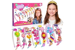HappyKidsClub 10 Headband Making Kit for Girls Age 3-9, Early Gifts for 3-7 Year Old Girls Birthday Presents Creative Craft Kits for Kids Hair Accessories