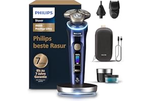 ‎PHILIPS Philips Rasierer i9000 Prestige Ultra, Nass- und Trockenrasierer, adriatic, Druck- und Bewegungssensor, 5+1 Bartstyler, Nasenhaartrimmer, Reinigungsstation, Ladestation und Reiseetui, Modell XP9401/38