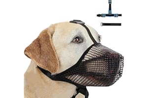 WVWMYM Maulkorb für Große Hunde, Atmungsaktive Haustiermaske Hundetraining, Maulkorb Mittlere für Beißen Kauen, Soft Mesh Maulkorb für Kleine Mittlere und Große Hunde (Schwarz, XL)