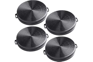 AquaHouse CHF02 Lot de 4 filtres à charbon pour hotte aspirante à recirculation Compatible avec toutes les marques de hottes utilisant un filtre de hotte de 210 mm de diamètre