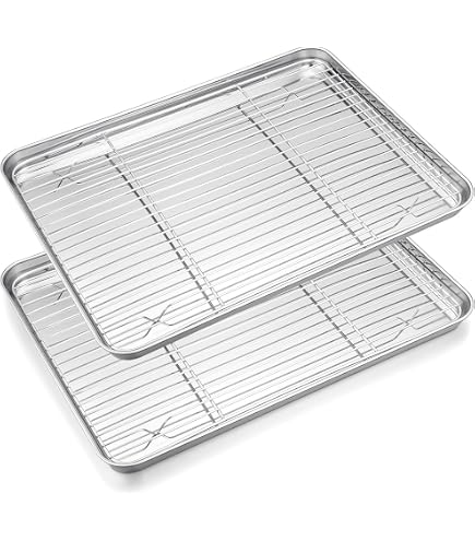 Flunyina 2-Pack Stainless Steel Cooling Racks - 40x30cm For Baking, BBQ, Roasting - View #10