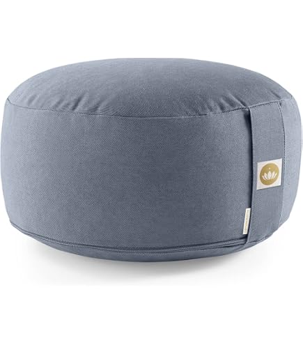 Cuscino Meditazione Zafu Rotondo COOLDOT - Farro Bio, Copertura Cotone 100%, Altezza 15cm, Lavabile