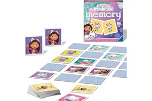 Ravensburger Gabbys Dollhouse Toys - Educational Mini Memory Game for Kids Age 3 Years Up - Matching Picture Snap Pairs