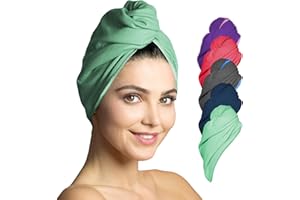 ‎FIT-FLIP Fit-Flip Haarturban aus Mikrofaser - 1 Stück Haarhandtuch mit Knopf - schnelltrocknend und saugstark - Turban Handtuch für Haare (Mint)